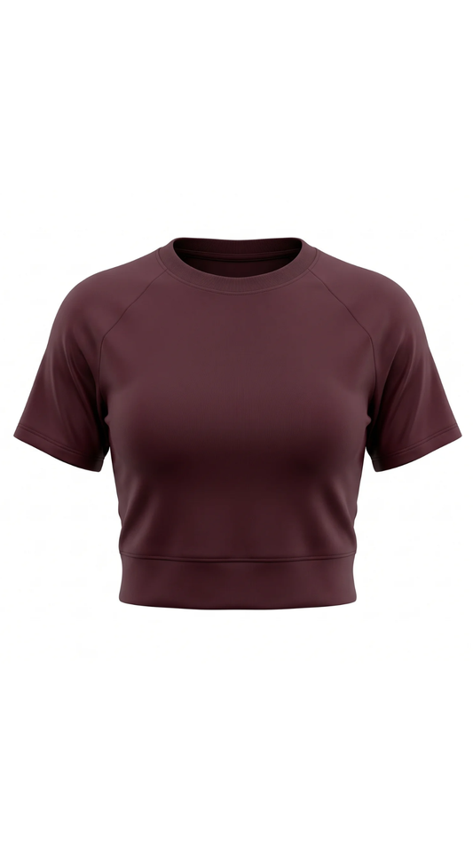 NOVA Crop Tee – Merlot