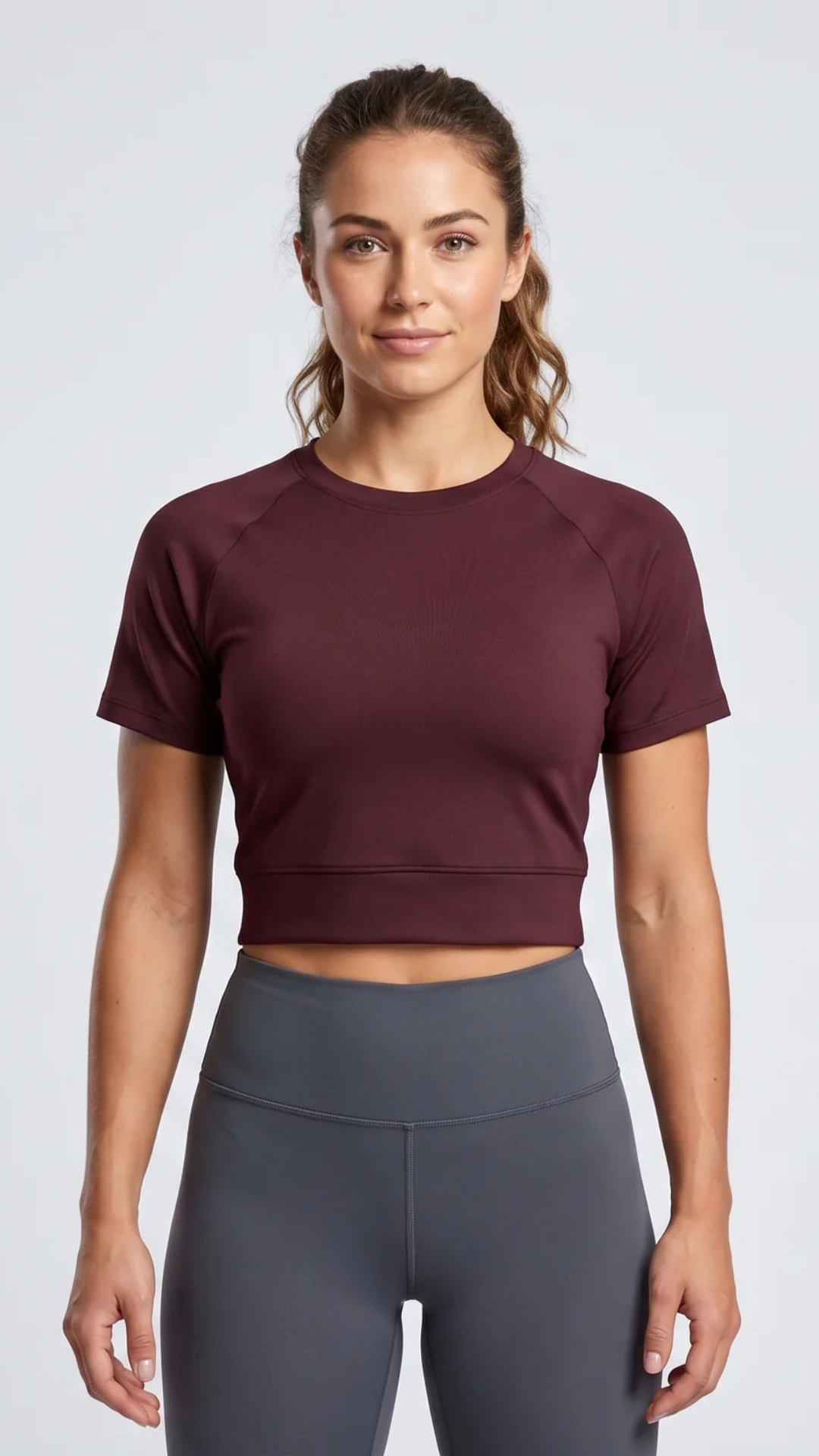 NOVA Crop Tee – Merlot